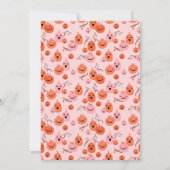 Pink and Orange Halloween 4th Birthday Invitation  招待状 (裏面)