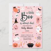 Pink and Orange Halloween - Baby Shower Invitation 招待状 (正面)