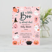Pink and Orange Halloween - Baby Shower Invitation 招待状 (スタンド正面)