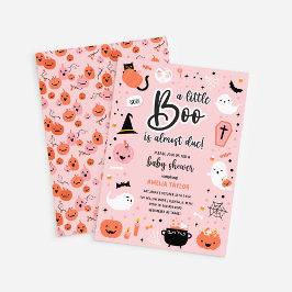 Pink and Orange Halloween - Baby Shower Invitation 招待状