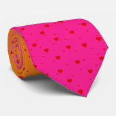 Pink and orange ombre red hearts pattern ネクタイ (ロール)