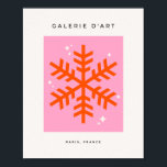 Pink And Orange Snowflake Holiday Christmas ポスター<br><div class="desc">Christmas Illustration – Snowflake – Pink And Orange Holiday Print.</div>