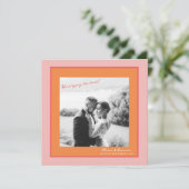 Pink and Orange Summer Wedding Save the Date 招待状 (スタンド正面)