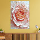 Pink and Peach Rose Texture Abstract Wall Art キャンバスプリント (インサイチュ (リビング))