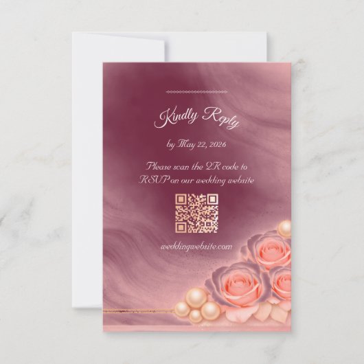 Pink and Pearl RSVP Enclosure Card (正面)
