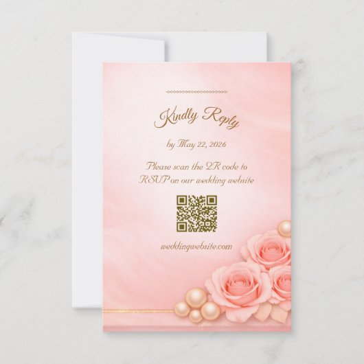Pink and Pearl RSVP Enclosure Card (正面)