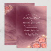 Pink and Pearl Wedding Invitation 招待状 (正面/裏面)