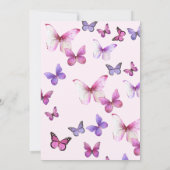 Pink and Purple A Little Butterfly Baby Shower 招待状 (裏面)