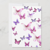 Pink and Purple A Little Butterfly Baby Shower 招待状 (裏面)