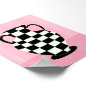 Pink and Purple Abstract Vase Illustration ポスター (角)