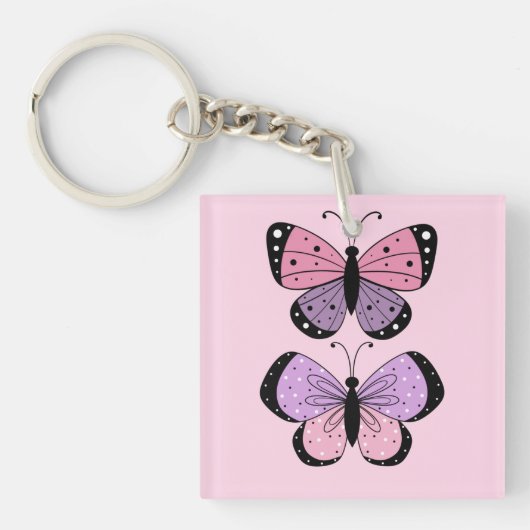 Pink and Purple Butterfly  キーホルダー (正面)