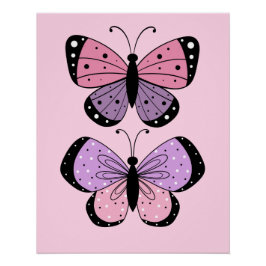 Pink and Purple Butterfly  ポスター