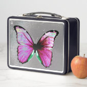 Pink and Purple Butterfly Lunchbox メタルランチボックス (インサイチュ)