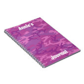 Pink and Purple Camouflage Personal Journal ノートブック (右側)