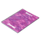 Pink and Purple Camouflage Personal Journal ノートブック (左側)