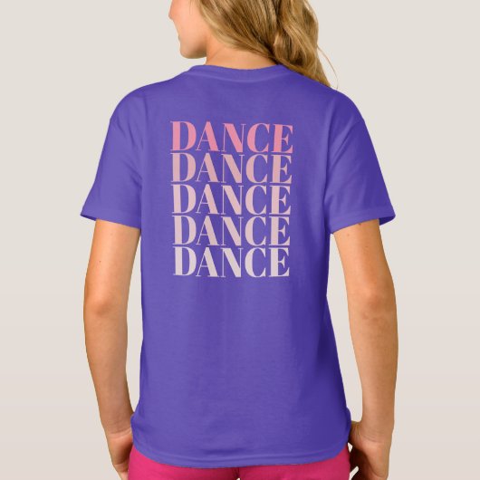 Pink and Purple Dance Dance Dance Slogan  Tシャツ (裏面)
