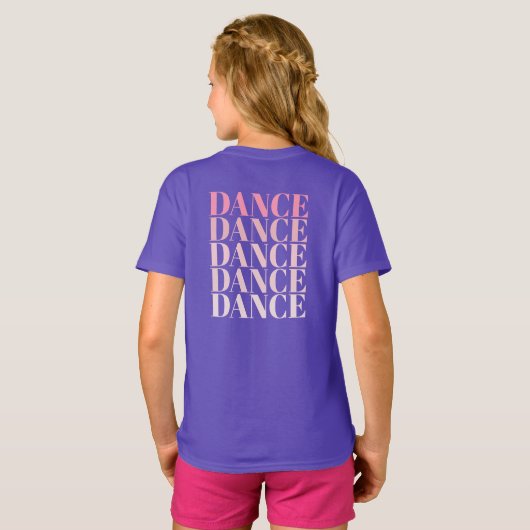 Pink and Purple Dance Dance Dance Slogan  Tシャツ (裏面フル)