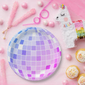 Pink and Purple Disco Ball Birthday Party ペーパープレート (パーティー)
