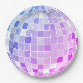 Pink and Purple Disco Ball Birthday Party ペーパープレート (正面)