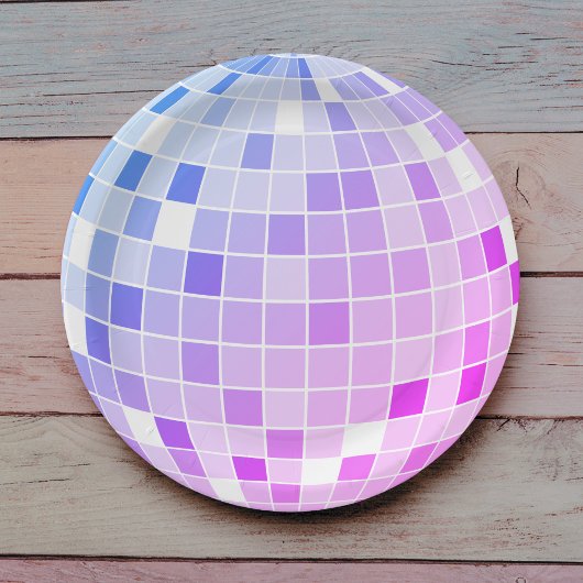 Pink and Purple Disco Ball Birthday Party ペーパープレート