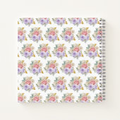 Pink and Purple Elegant Flower Birthday Guest Book ノートブック (裏面)