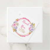 Pink and Purple Elegant Flowers Birthday Party フェイバータグ (インサイチュ)