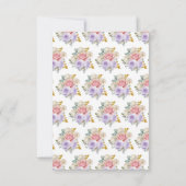 Pink and Purple Elegant Flowers Sweet Sixteen 出欠カード (裏面)