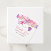 Pink and Purple Floral Bird Cages Bridal Shower フェイバータグ (インサイチュ)