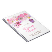 Pink and Purple Floral Bird Houses Bridal Shower ノートブック (右側)