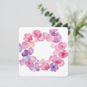Pink and Purple Floral Wreath PNG Frame 招待状 (スタンド正面)
