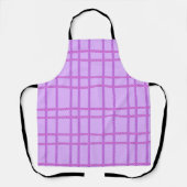 Pink and purple flower checkered pattern エプロン (正面)