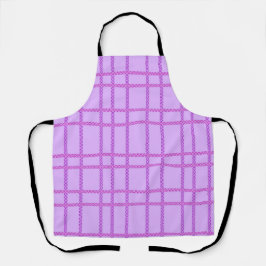 Pink and purple flower checkered pattern エプロン