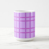 Pink and purple flower checkered pattern コーヒーマグカップ (中央)