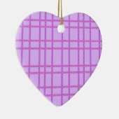 Pink and purple flower checkered pattern セラミックオーナメント (右)