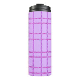 Pink and purple flower checkered pattern タンブラー