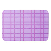 Pink and purple flower checkered pattern バスマット (正面)