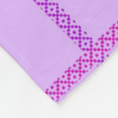 Pink and purple flower checkered pattern フリースブランケット (角)