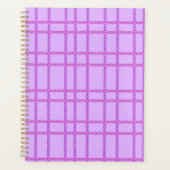 Pink and purple flower checkered pattern プランナー手帳 (正面)