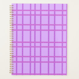 Pink and purple flower checkered pattern プランナー手帳