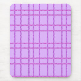 Pink and purple flower checkered pattern マウスパッド