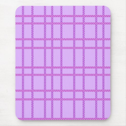 Pink and purple flower checkered pattern マウスパッド (正面)