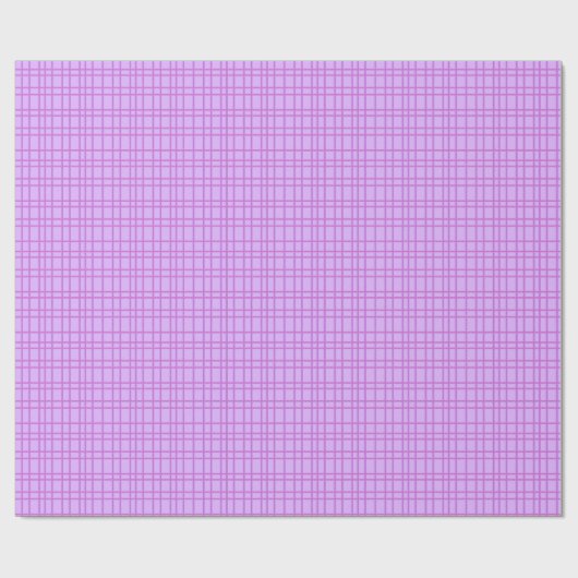 Pink and purple flower checkered pattern ラッピングペーパー (フラット)