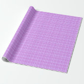 Pink and purple flower checkered pattern ラッピングペーパー (アンロールド)
