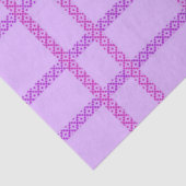 Pink and purple flower checkered pattern 薄葉紙 (詳細)