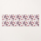 Pink And Purple Flowers Floral Pattern Yogamat ヨガマット (正面(横))