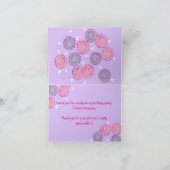 Pink and Purple Flowers Thank you Cards Birthday サンキューカード (内部)