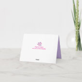 Pink and Purple Flowers Thank you Cards Birthday サンキューカード (裏面)
