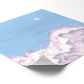 Pink and Purple Fluffy Clouds Print ポスター (角)