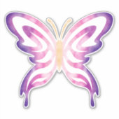 Pink and Purple Galaxy Butterfly Sticker シール (正面)