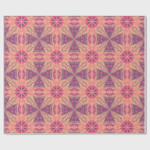 pink and purple geometric designs and floral motif ラッピングペーパー (フラット)